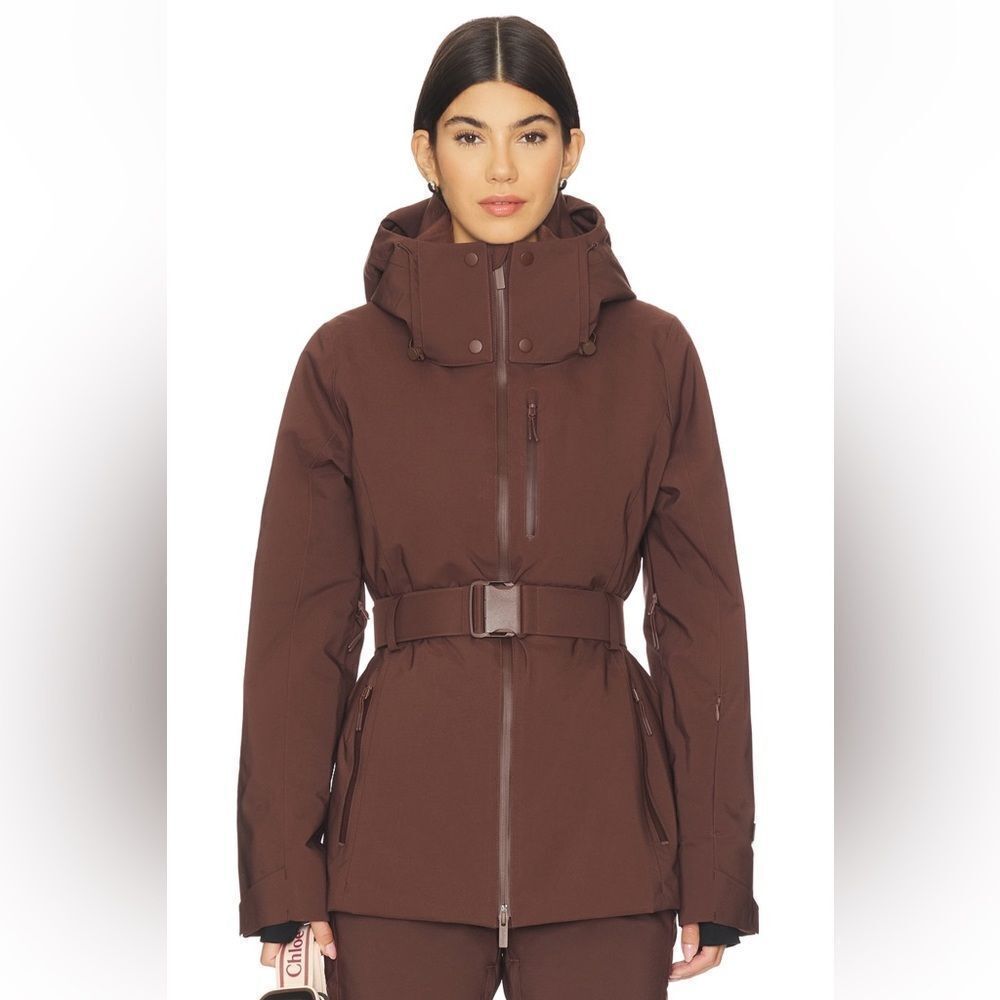 Halfdays Aston Jacket Spiked Cocoa Brown Belted Ski Jacket XS NWT